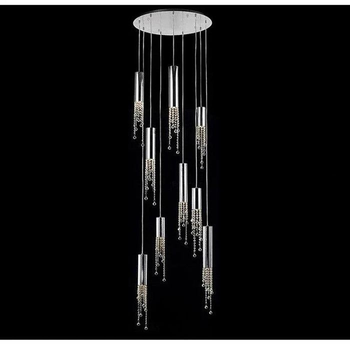 Ulas Modern Crystal Cascade LED Pendant Chandelier - DWHOME