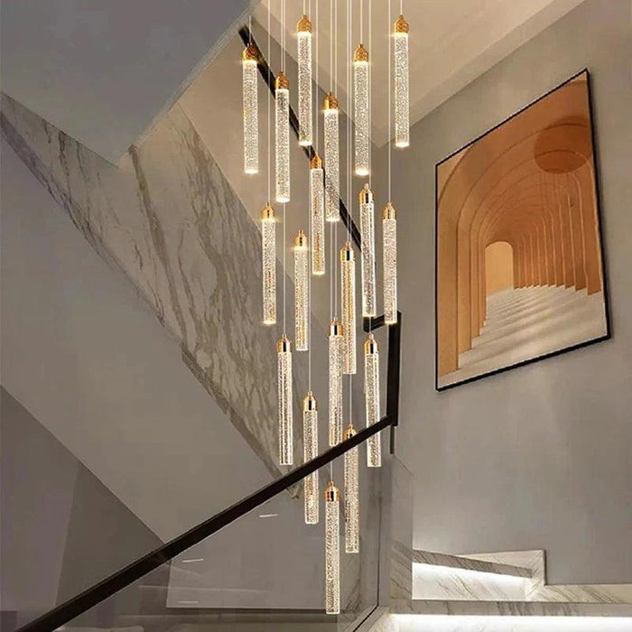 Uly Gold Crystal Chandelier for Staircase&Foyer&High Ceiling - DWHOME
