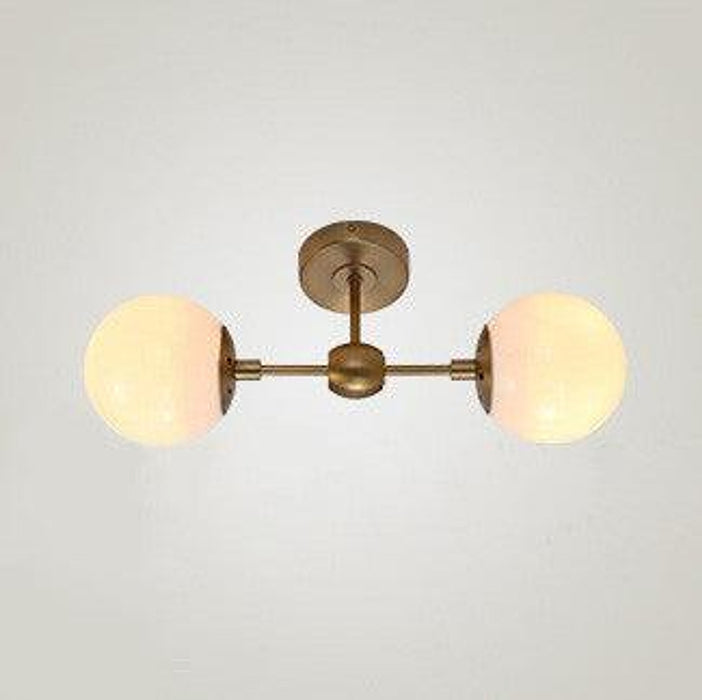 Ritz Duo Brass Fitting Milky White Glass Shade Wall Light-DWHOME
