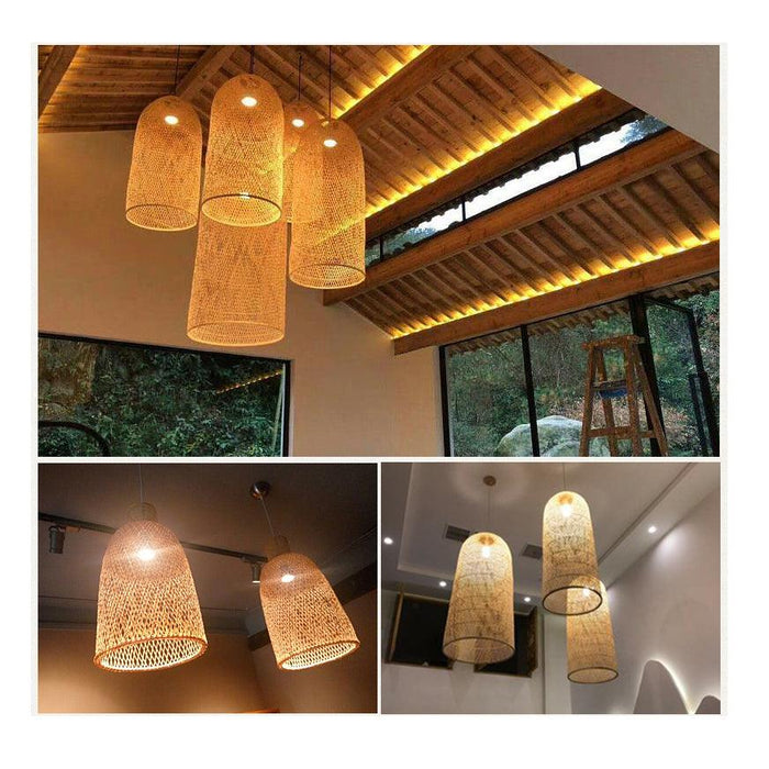Kandang Rattan Wicker Bamboo Cage Pendant Light - DWHOME