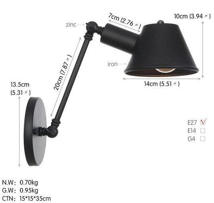 Rustic Style Angled Wall Light-DWHOME