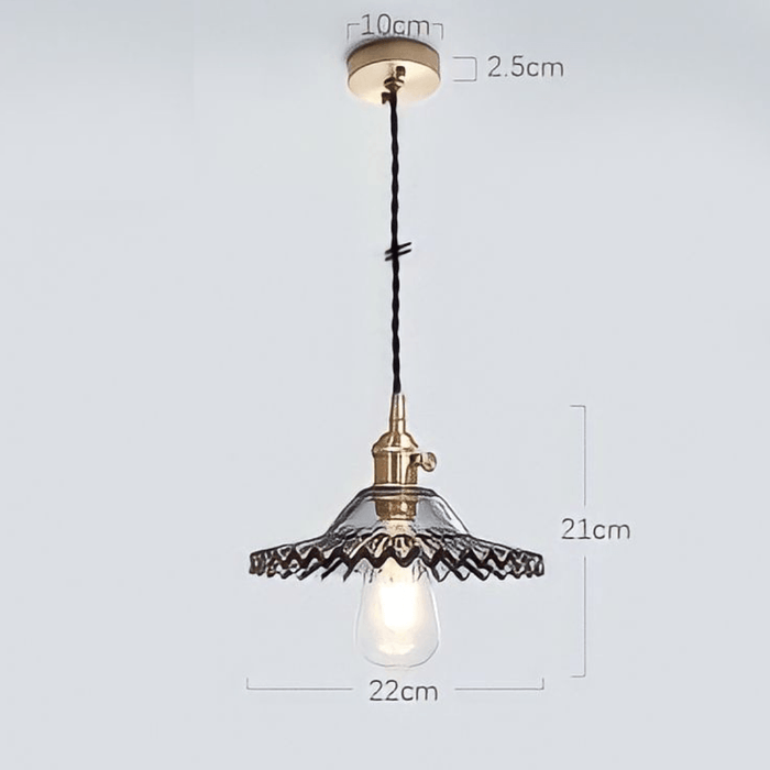Japanese Style Glass Straw Hat Pendant Light - DWHOME