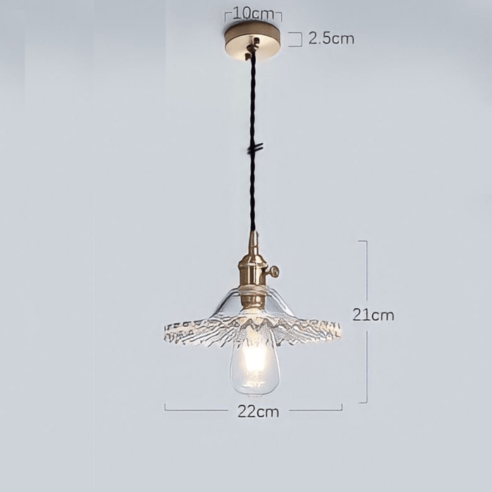 Japanese Style Glass Straw Hat Pendant Light - DWHOME