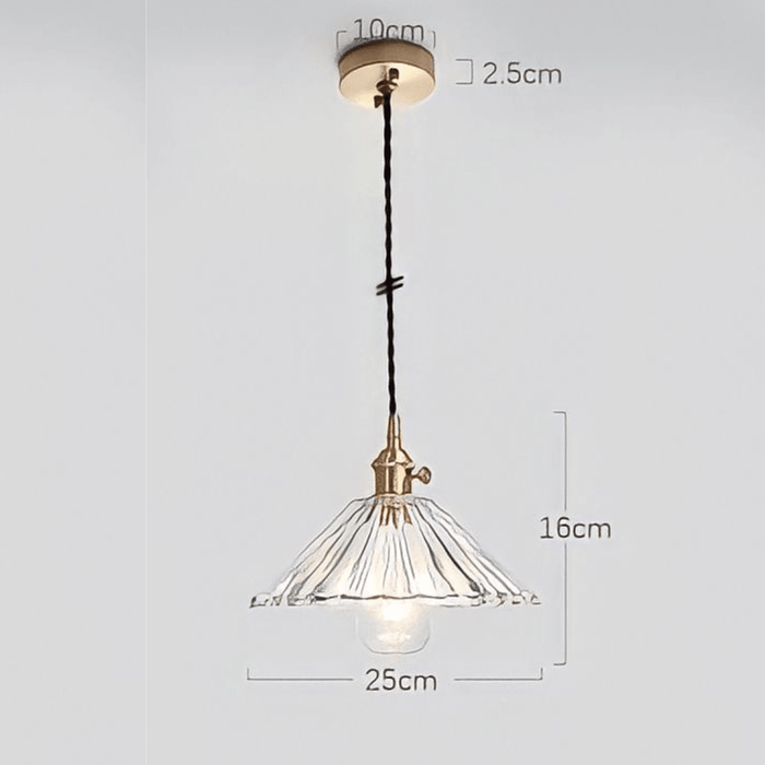 Japanese Style Glass Straw Hat Pendant Light - DWHOME