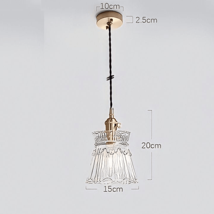Japanese Style Glass Straw Hat Pendant Light - DWHOME
