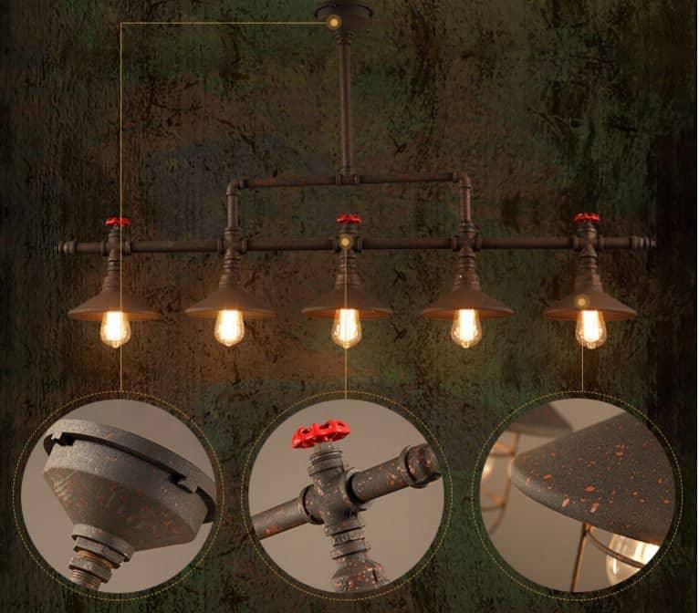 VILLE Ceiling Pipe Industrial Lamp - DWHOME