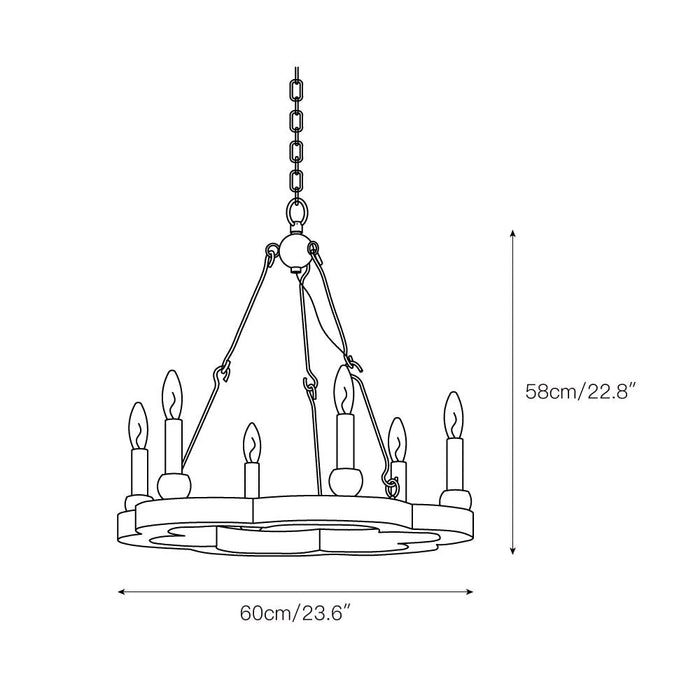 Venezia Wood Wheel Chandelier-DWHOME