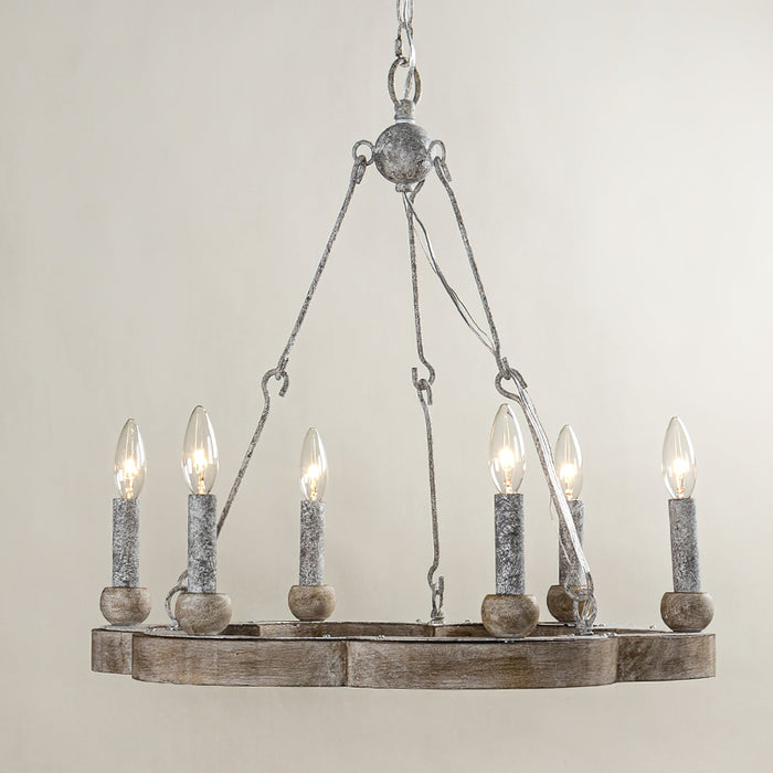 Venezia Wood Wheel Chandelier-DWHOME