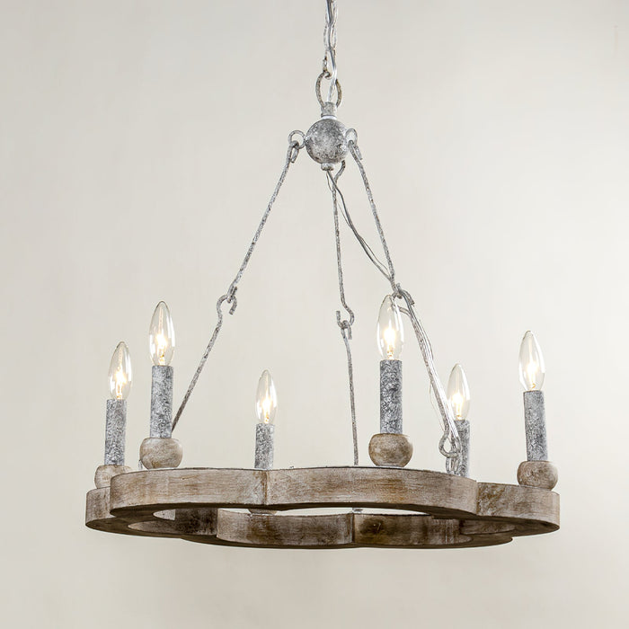 Venezia Wood Wheel Chandelier-DWHOME