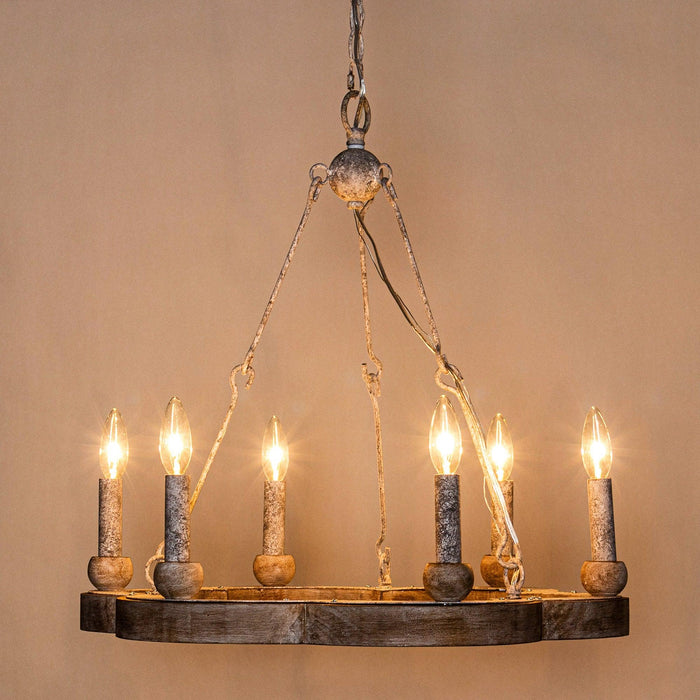Venezia Wood Wheel Chandelier-DWHOME