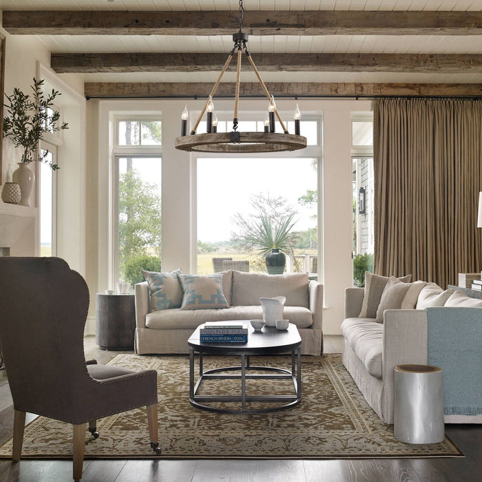 Venezia Wood Wheel Chandelier-DWHOME