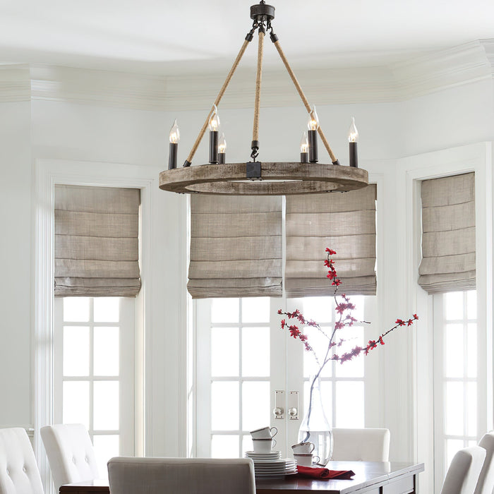 Venezia Wood Wheel Chandelier-DWHOME