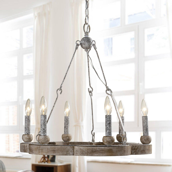 Venezia Wood Wheel Chandelier-DWHOME