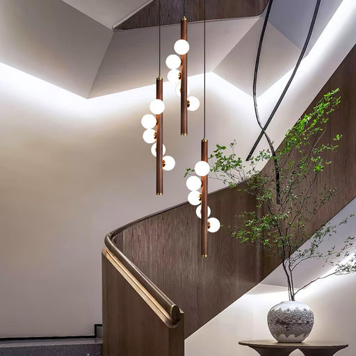 Vertical Orb Timber Pendant Lamp-DWHOME