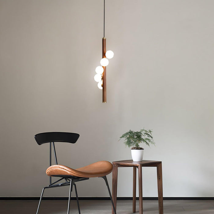Vertical Orb Timber Pendant Lamp-DWHOME