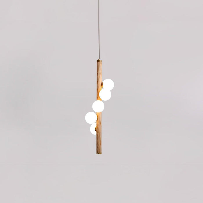Vertical Orb Timber Pendant Lamp-DWHOME