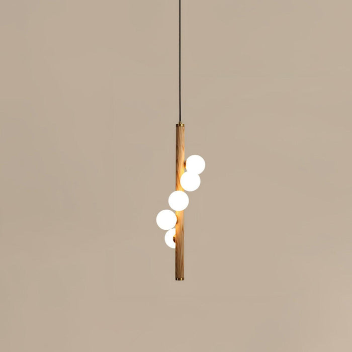 Vertical Orb Timber Pendant Lamp-DWHOME