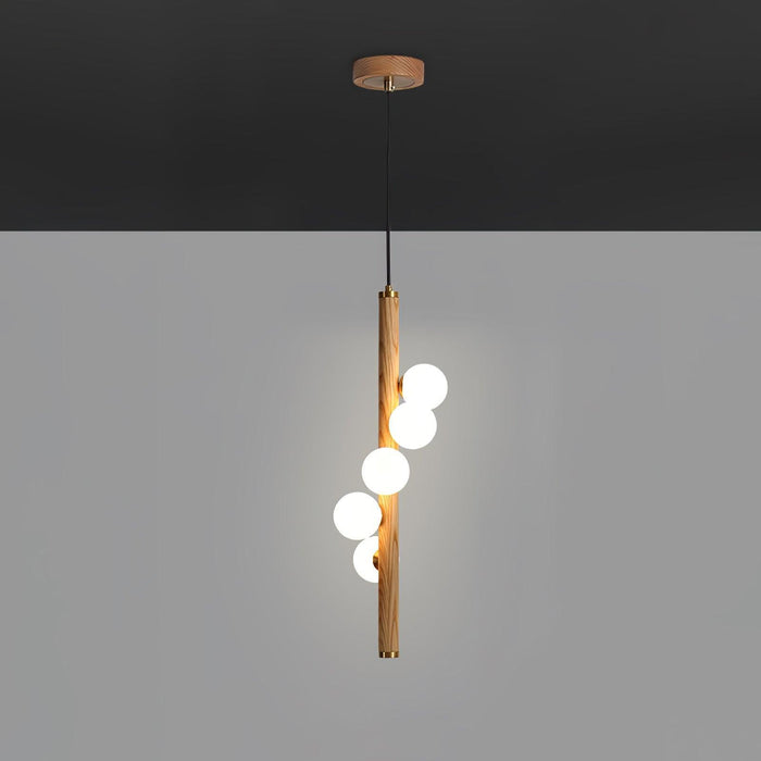 Vertical Orb Timber Pendant Lamp-DWHOME