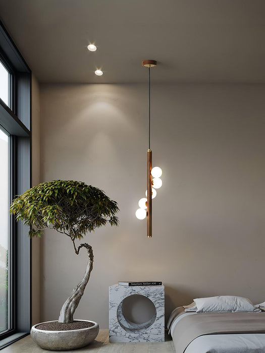 Vertical Orb Timber Pendant Lamp-DWHOME