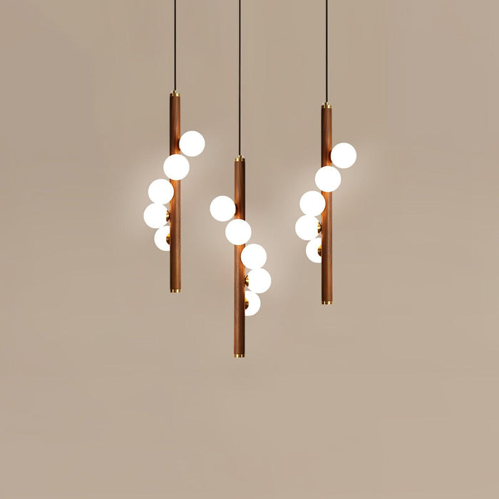 Vertical Orb Timber Pendant Lamp-DWHOME