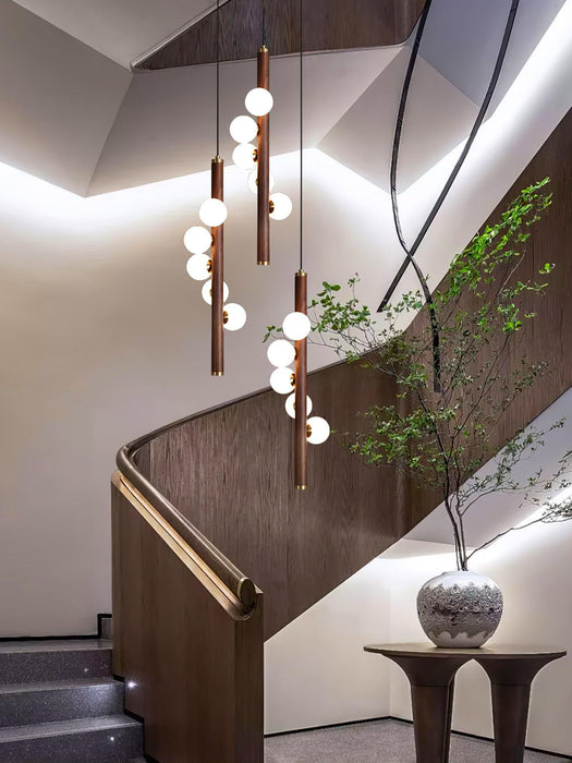 Vertical Orb Timber Pendant Lamp-DWHOME