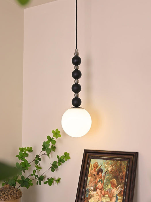 Vertical Walnut Balls Pendant Lamp-DWHOME
