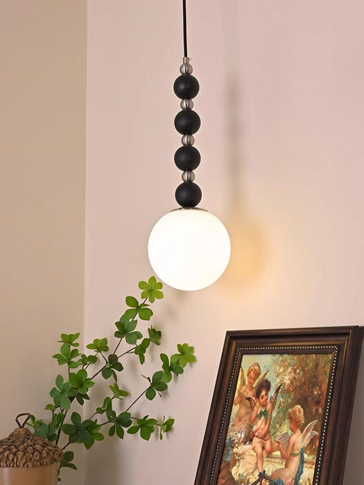 Vertical Walnut Balls Pendant Lamp-DWHOME