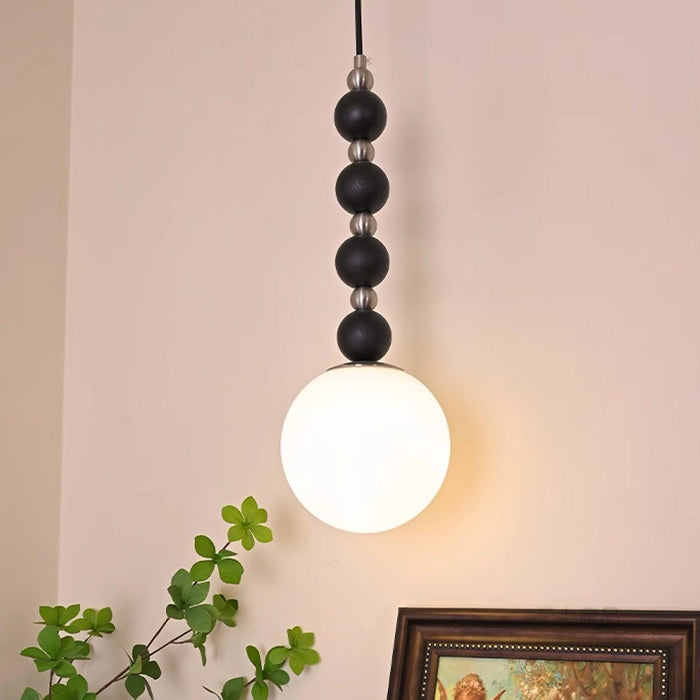 Vertical Walnut Balls Pendant Lamp-DWHOME