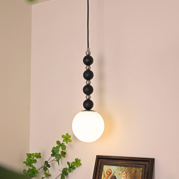 Vertical Walnut Balls Pendant Lamp-DWHOME