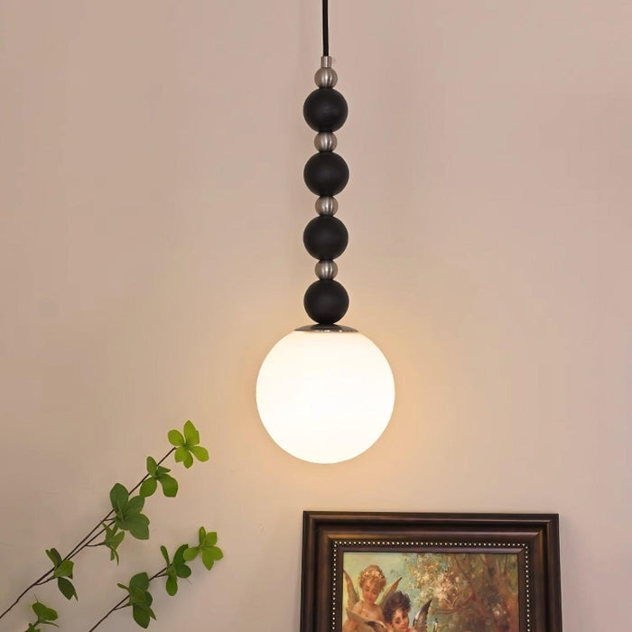 Vertical Walnut Balls Pendant Lamp-DWHOME
