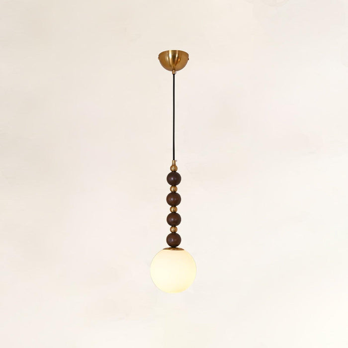 Vertical Walnut Balls Pendant Lamp-DWHOME