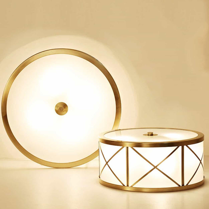 Tammika Vintage Brass Drum Ceiling Lamps - DWHOME