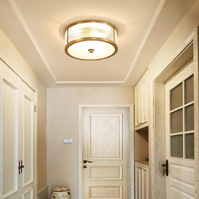 Tammika Vintage Brass Drum Ceiling Lamps - DWHOME