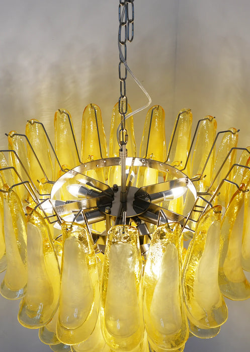 Vintage Caramel Murano Glass Petals Chandelier