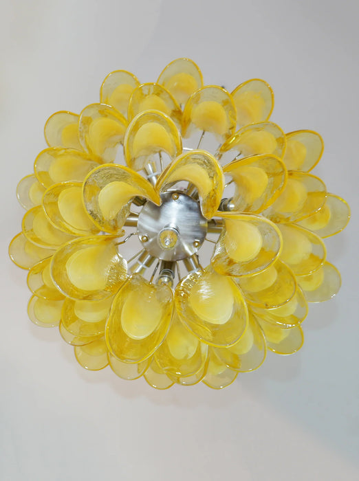 Vintage Caramel Murano Glass Petals Chandelier