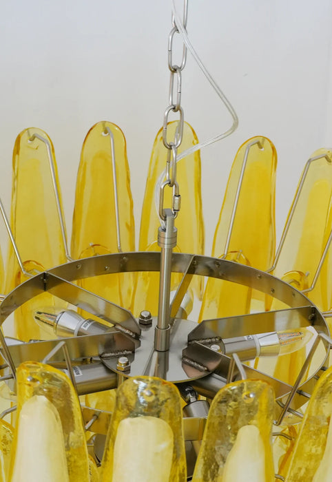 Vintage Caramel Murano Glass Petals Chandelier