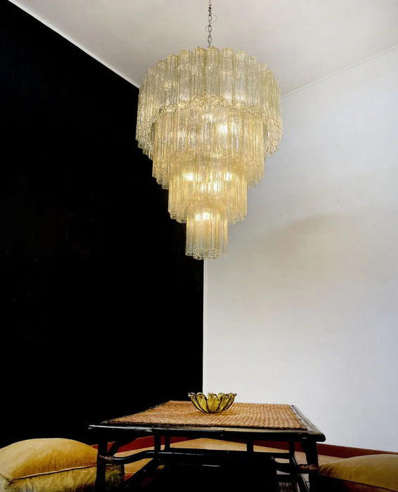 Vintage Murano Amber Glass Chandelier-DWHOME