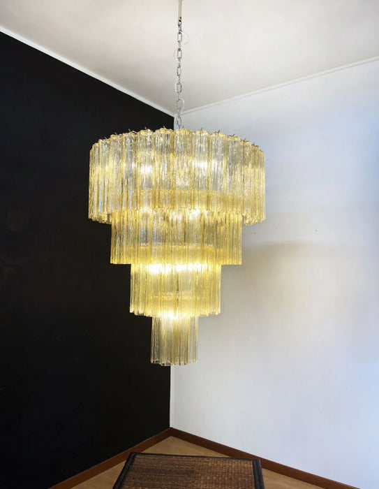 Vintage Murano Amber Glass Chandelier-DWHOME