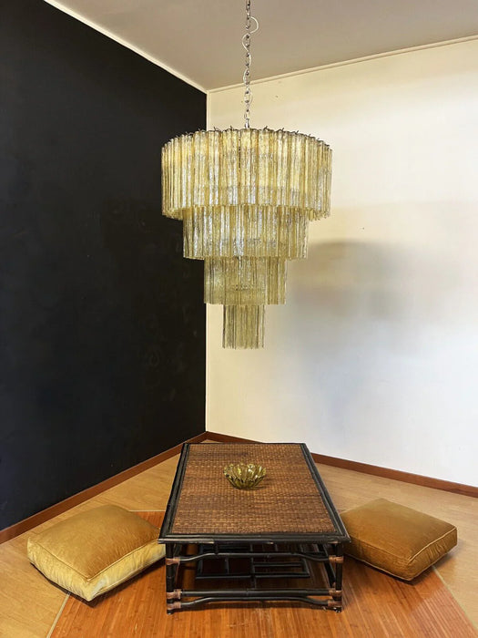 Vintage Murano Amber Glass Chandelier-DWHOME