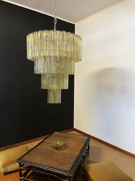 Vintage Murano Amber Glass Chandelier-DWHOME