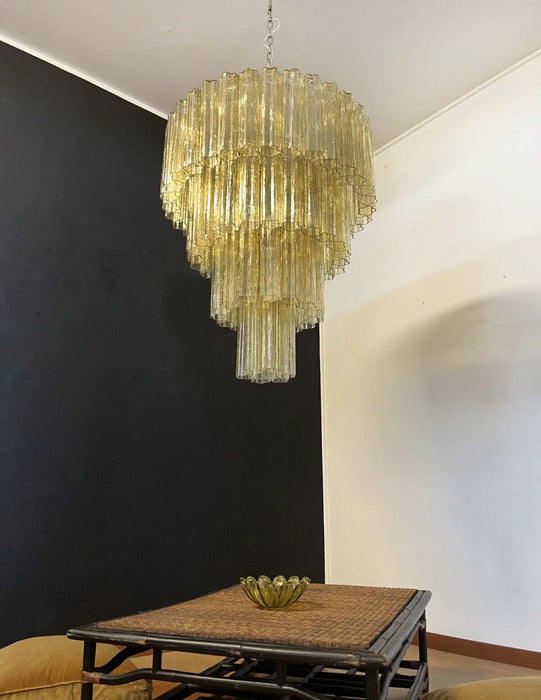Vintage Murano Amber Glass Chandelier-DWHOME