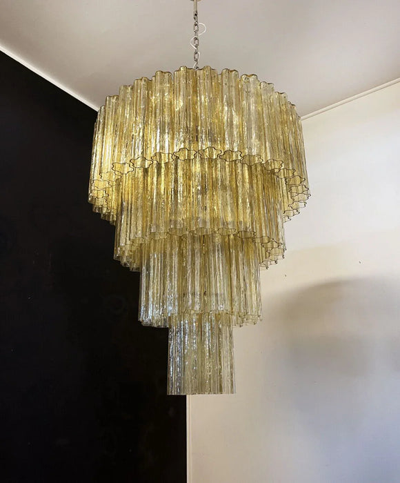 Vintage Murano Amber Glass Chandelier-DWHOME