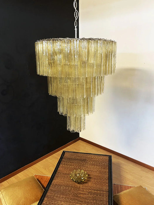 Vintage Murano Amber Glass Chandelier-DWHOME