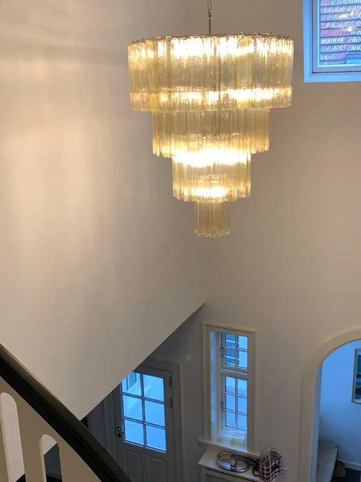 Vintage Murano Amber Glass Chandelier-DWHOME