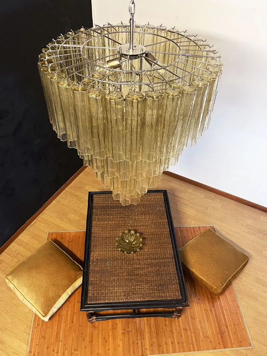 Vintage Murano Amber Glass Chandelier-DWHOME