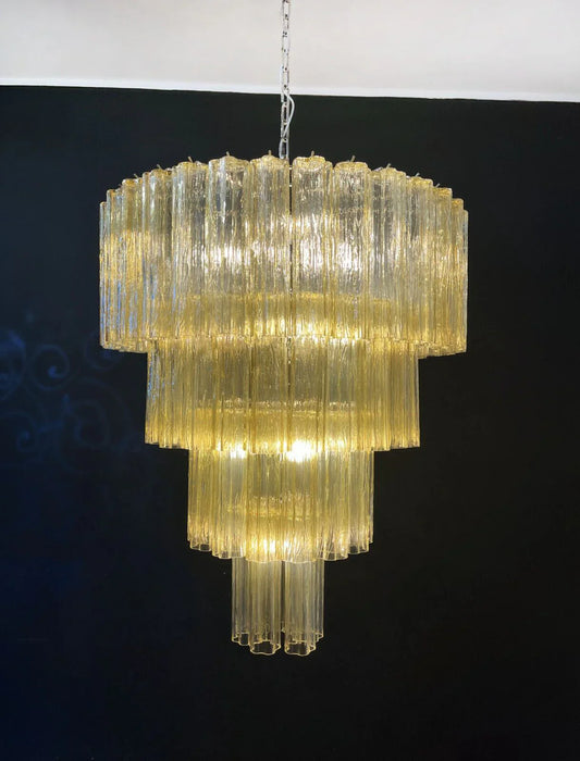 Vintage Murano Amber Glass Chandelier-DWHOME