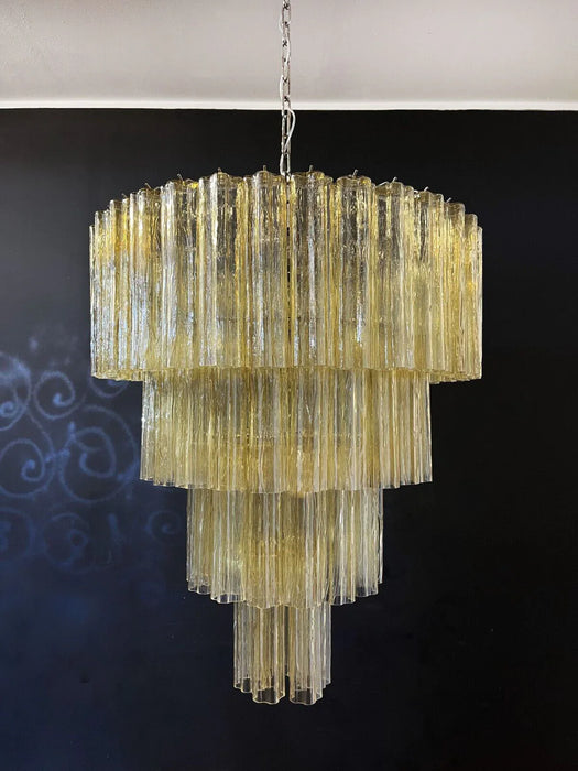 Vintage Murano Amber Glass Chandelier-DWHOME