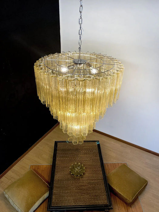 Vintage Murano Amber Glass Chandelier-DWHOME
