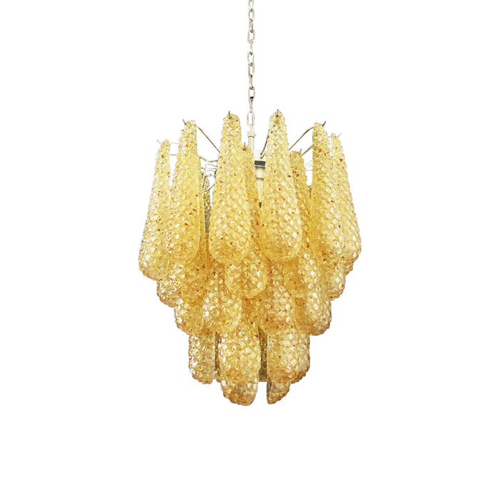 Vintage Murano Amber Glass Petals Chandelier-DWHOME