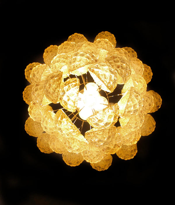 Vintage Murano Amber Glass Petals Chandelier-DWHOME